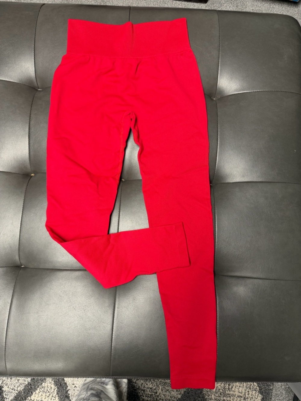Red Knit Leggings
